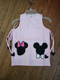 The Yellow Lamb Pink Polka Dot Kids Dress with Mouse Design