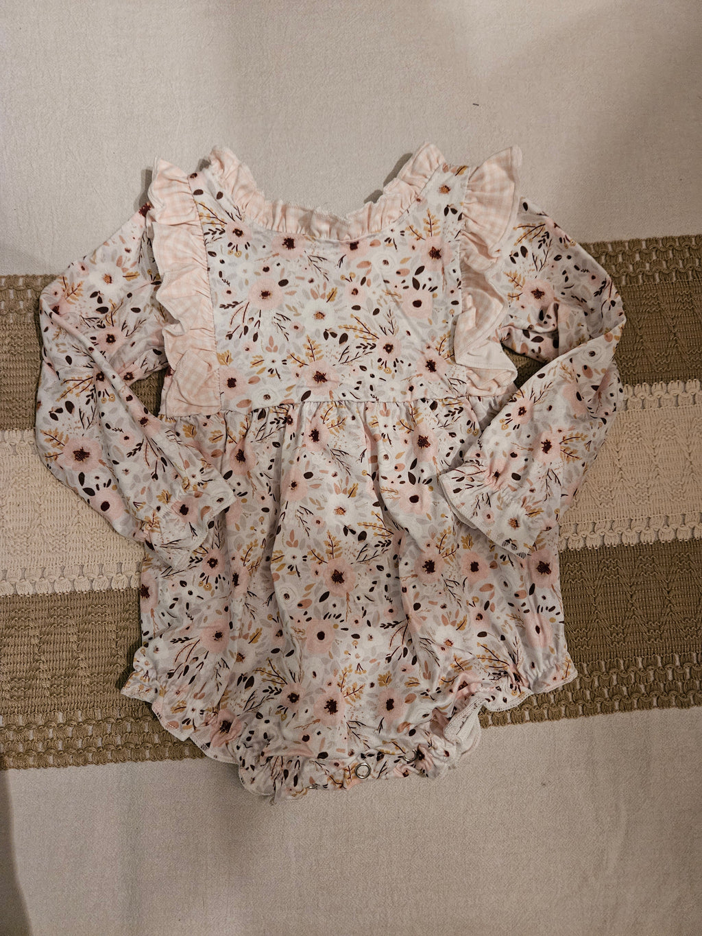 Sassy Kids Floral Ruffle Bubble Sz 6-12M
