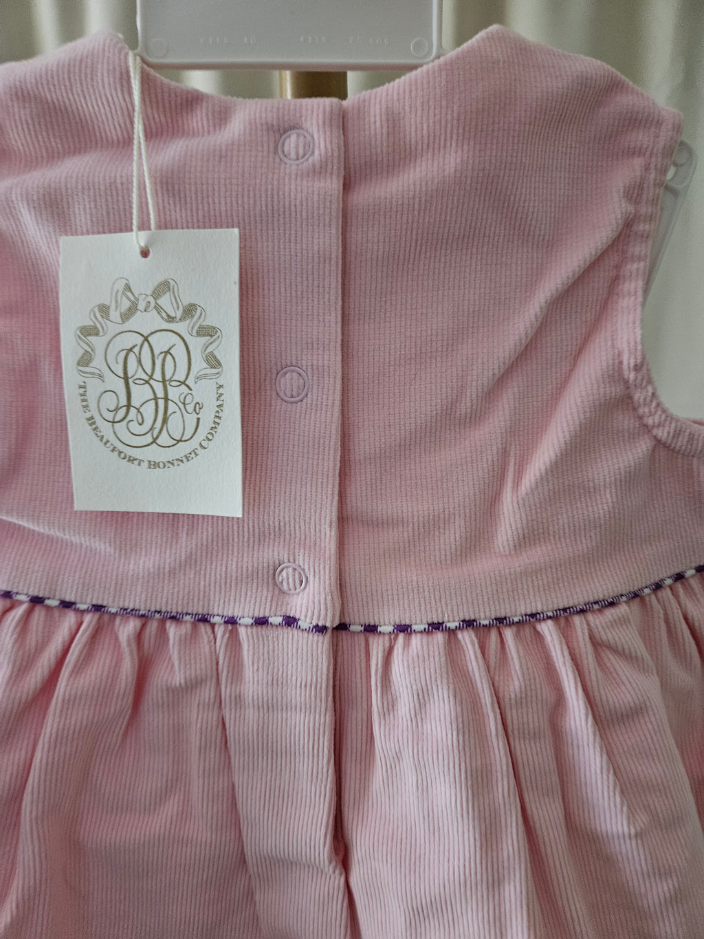 The Beaufort Bonnet Company Pink Corduroy Appliqué Dress