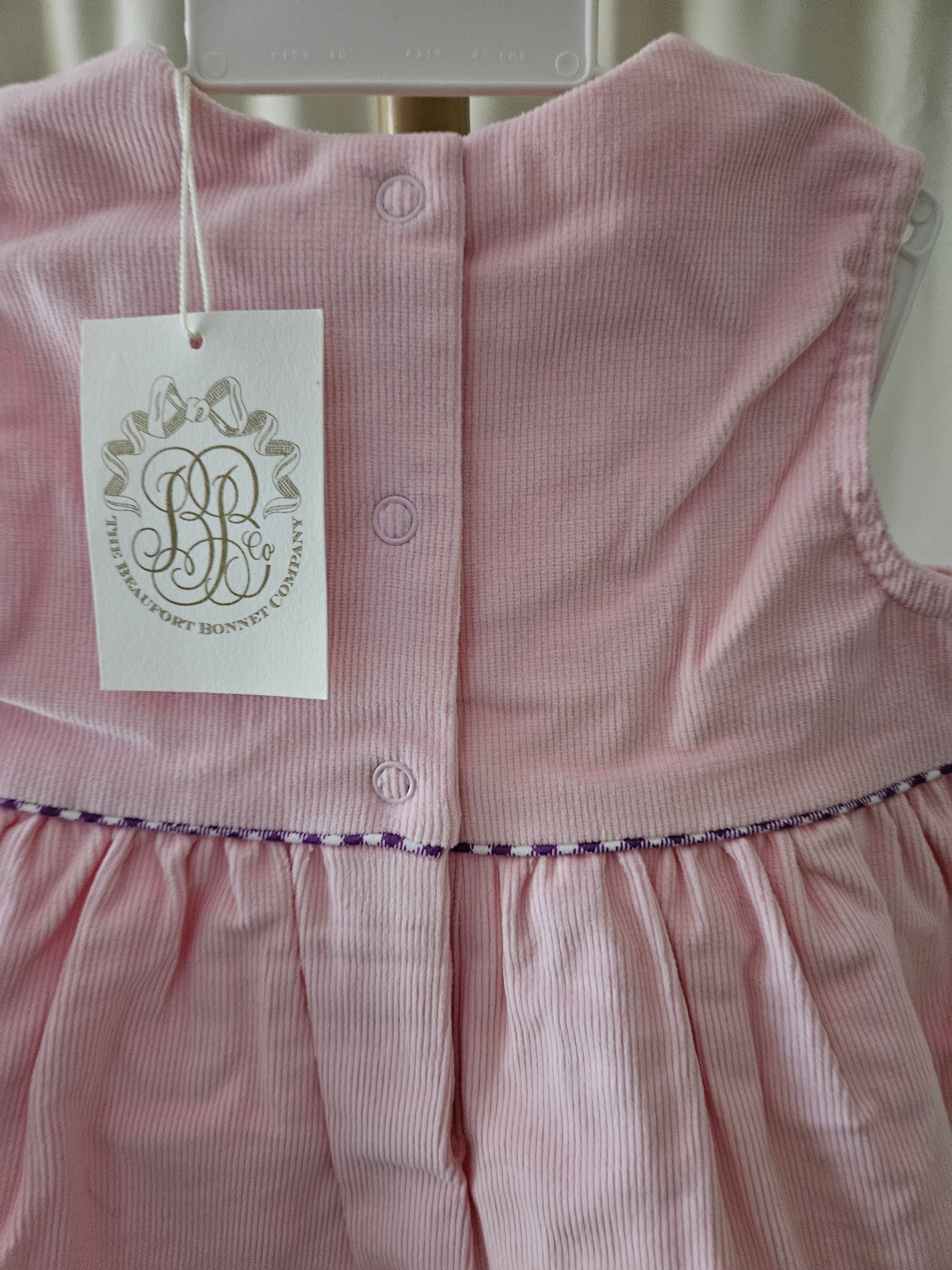 The Beaufort Bonnet Company Pink Corduroy Appliqué Dress