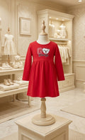 Red Long Sleeve Go Dogs Dress Bayou Blanks