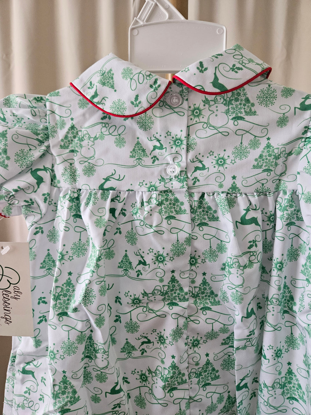 Baby Blessings Smocked Christmas Holly Dress 🎄