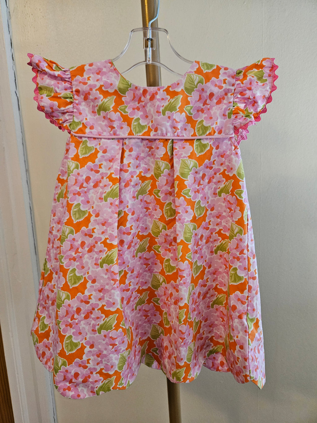 Castle & Crowns Floral Kids Dress in Pink and Orange Sz 18-24M