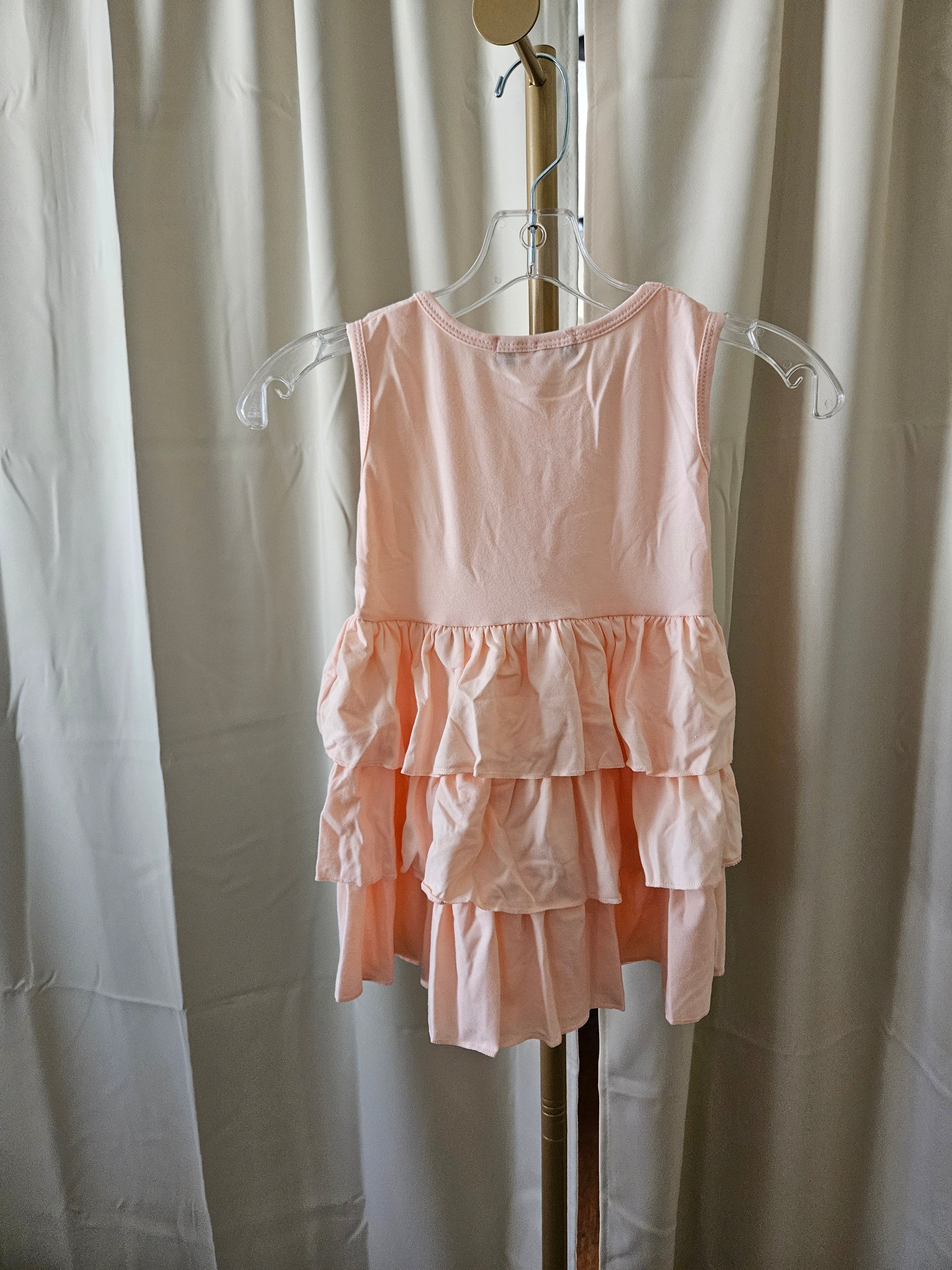 Adorable Sweetness 2-Pc Girls Peach Swing Top & Pastel Floral Leggings Set
