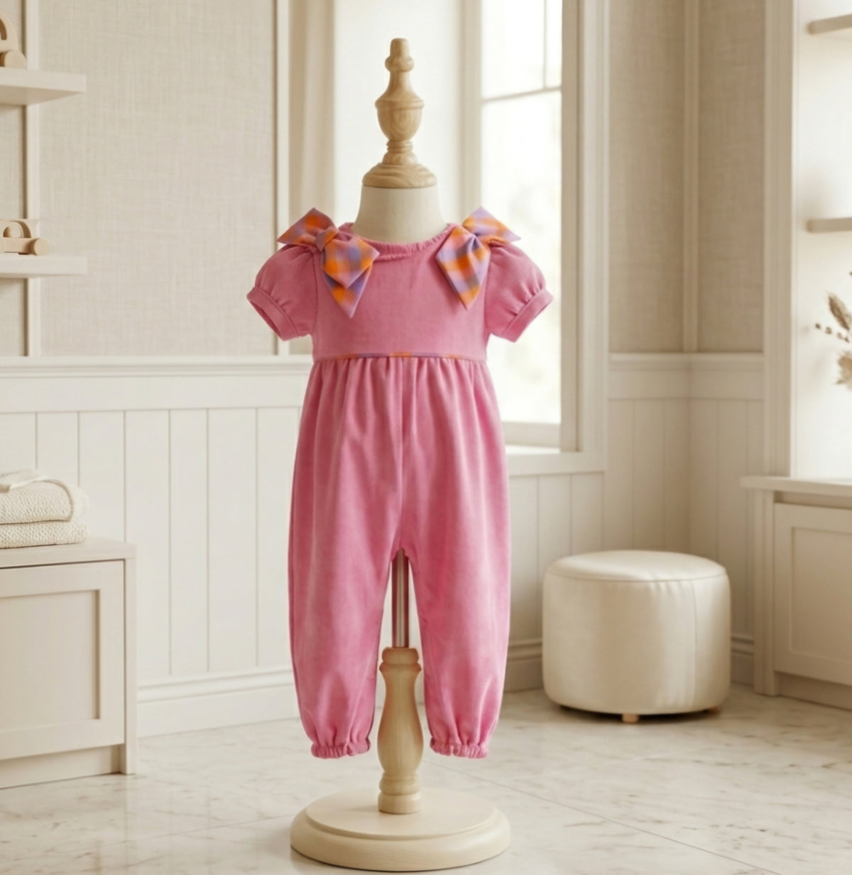 The Beaufort Bonnet Company Multicolor Bow Corduroy Bubble Romper Size 0-6M