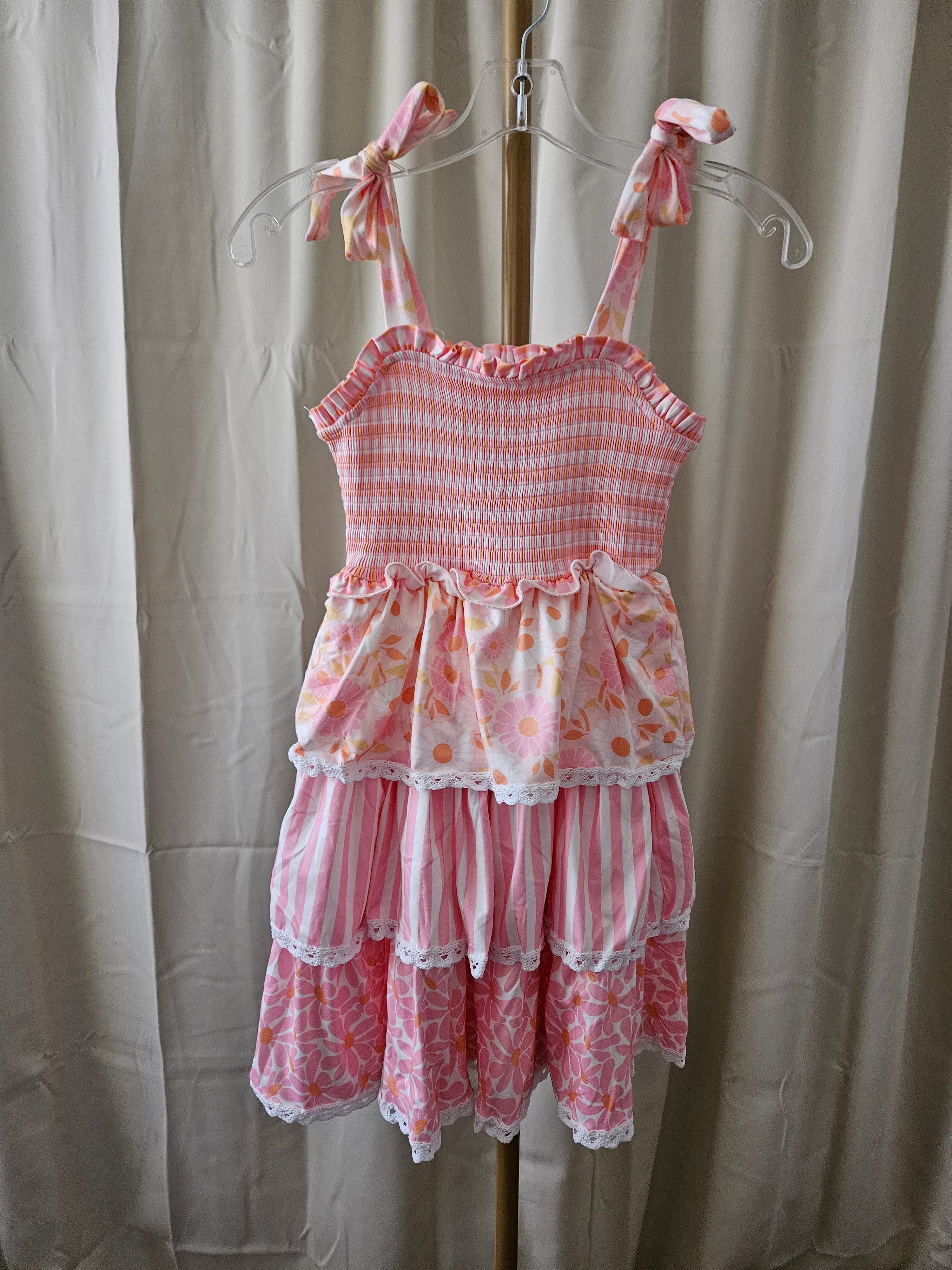 Oopsie Dasiy Anna Pink Daisy Layered Lace Dress