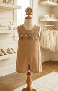 Mom & Me Brown Plaid Smocked Tools Jon Jon – Sizes 12M, 18M & 3T