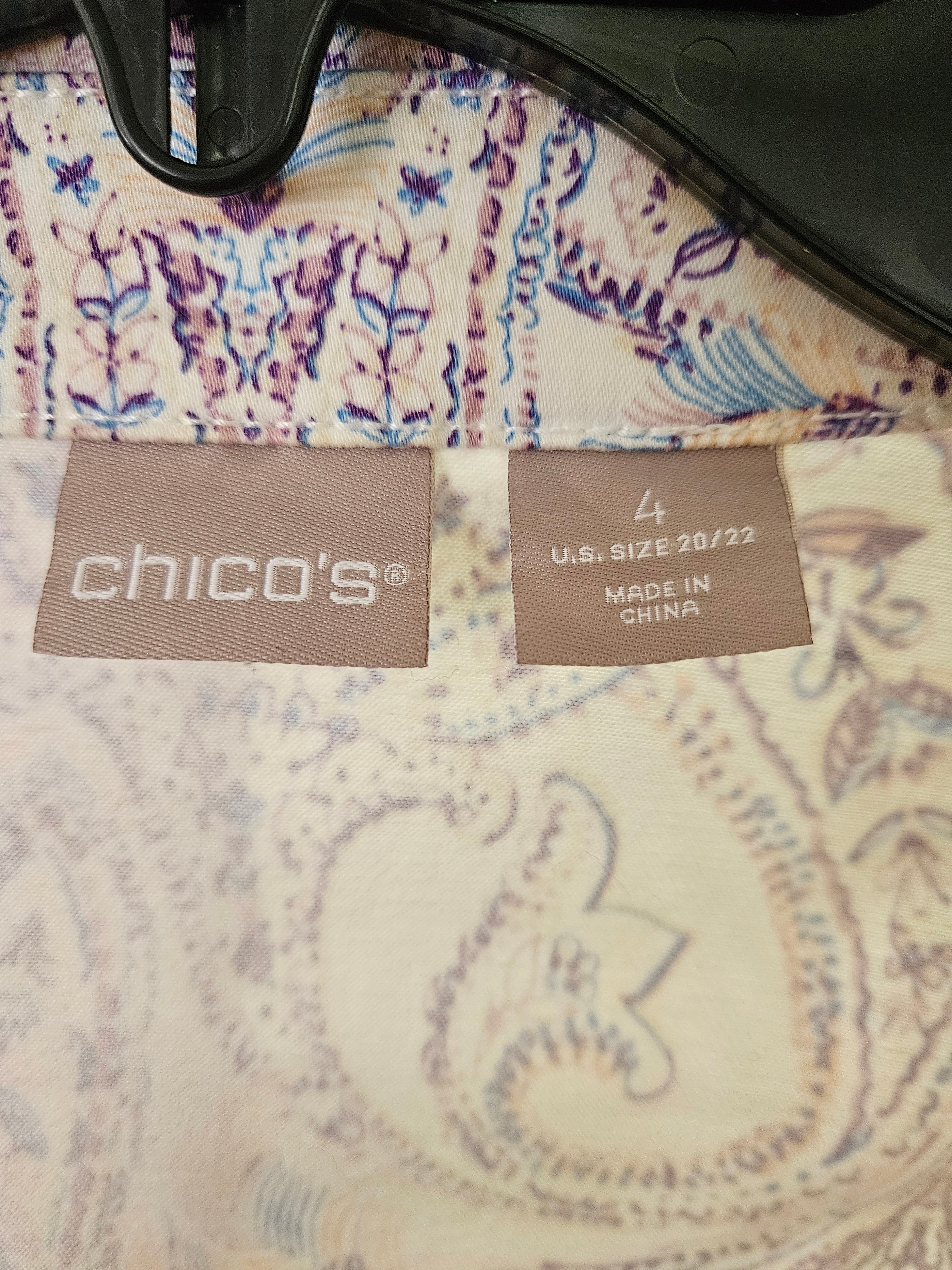 Chico's Women's Purple Paisley Jacket Sz 20/22