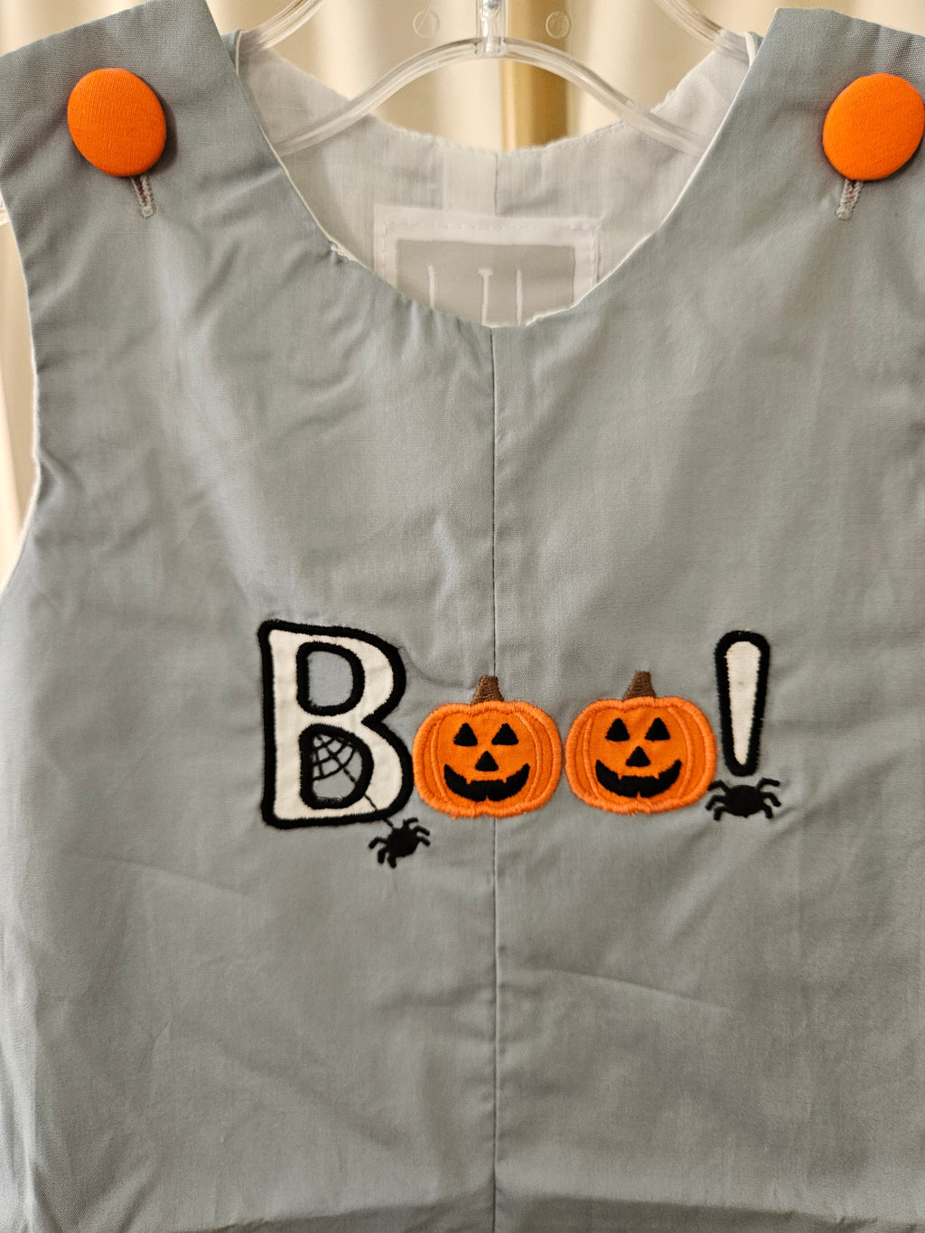 Lil Cactus Gray Blue Appliquéd Boo Jon Jon Halloween