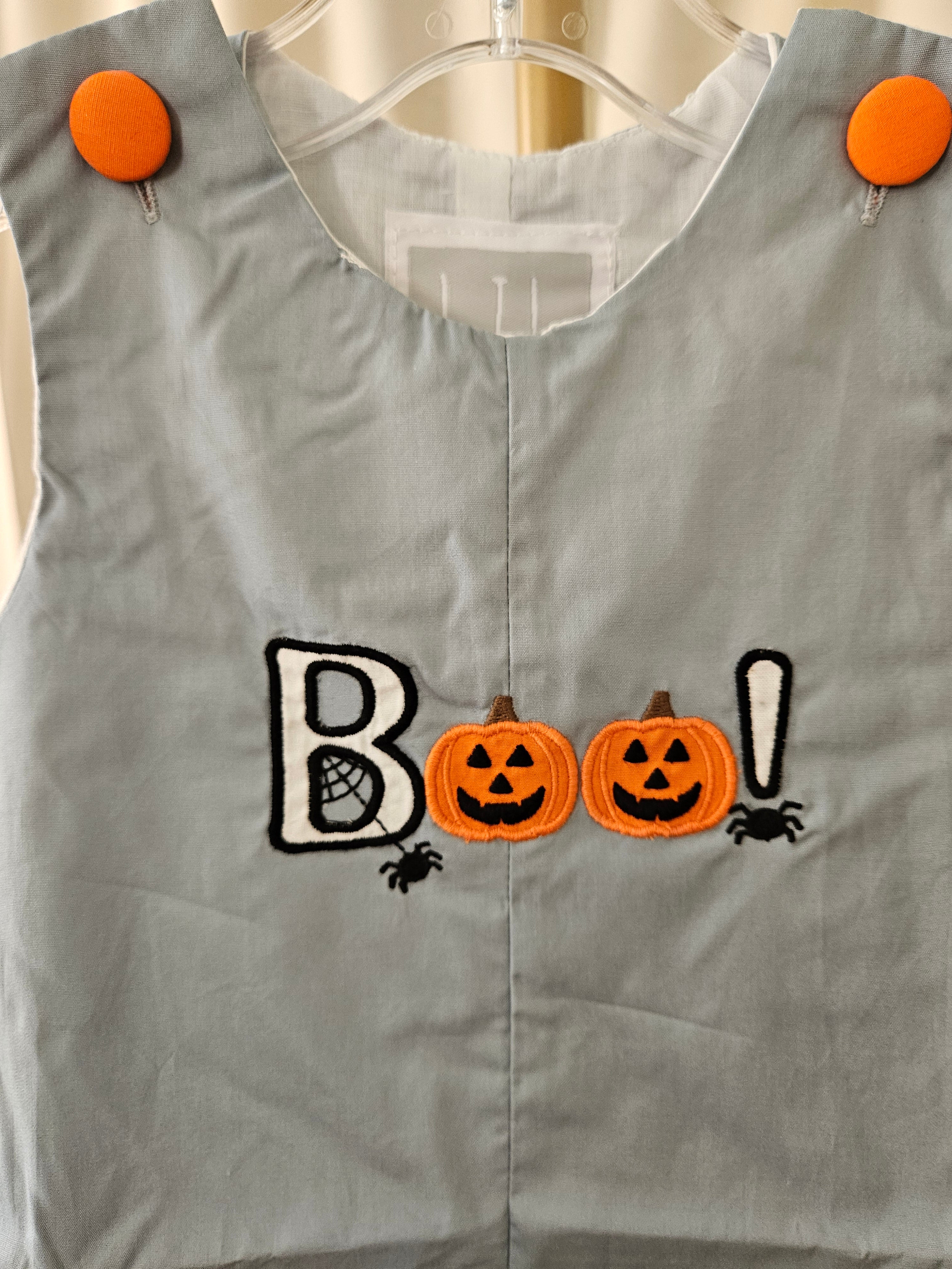 Lil Cactus Gray Blue Appliquéd Boo Jon Jon Halloween