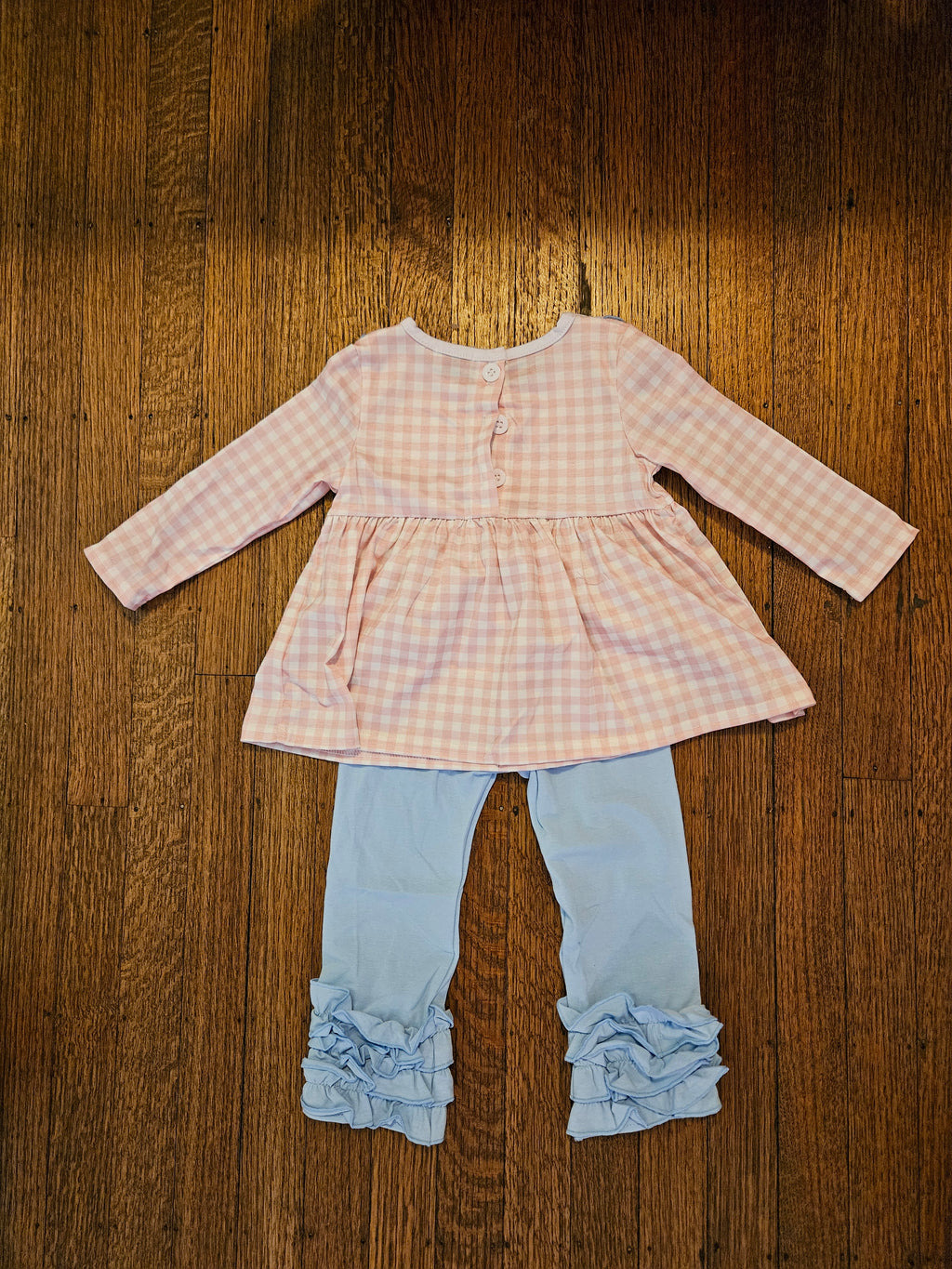 Abby & Evie Disney Pink and Blue Princess Embroidery W/ Ruffle Pants Sz 12M