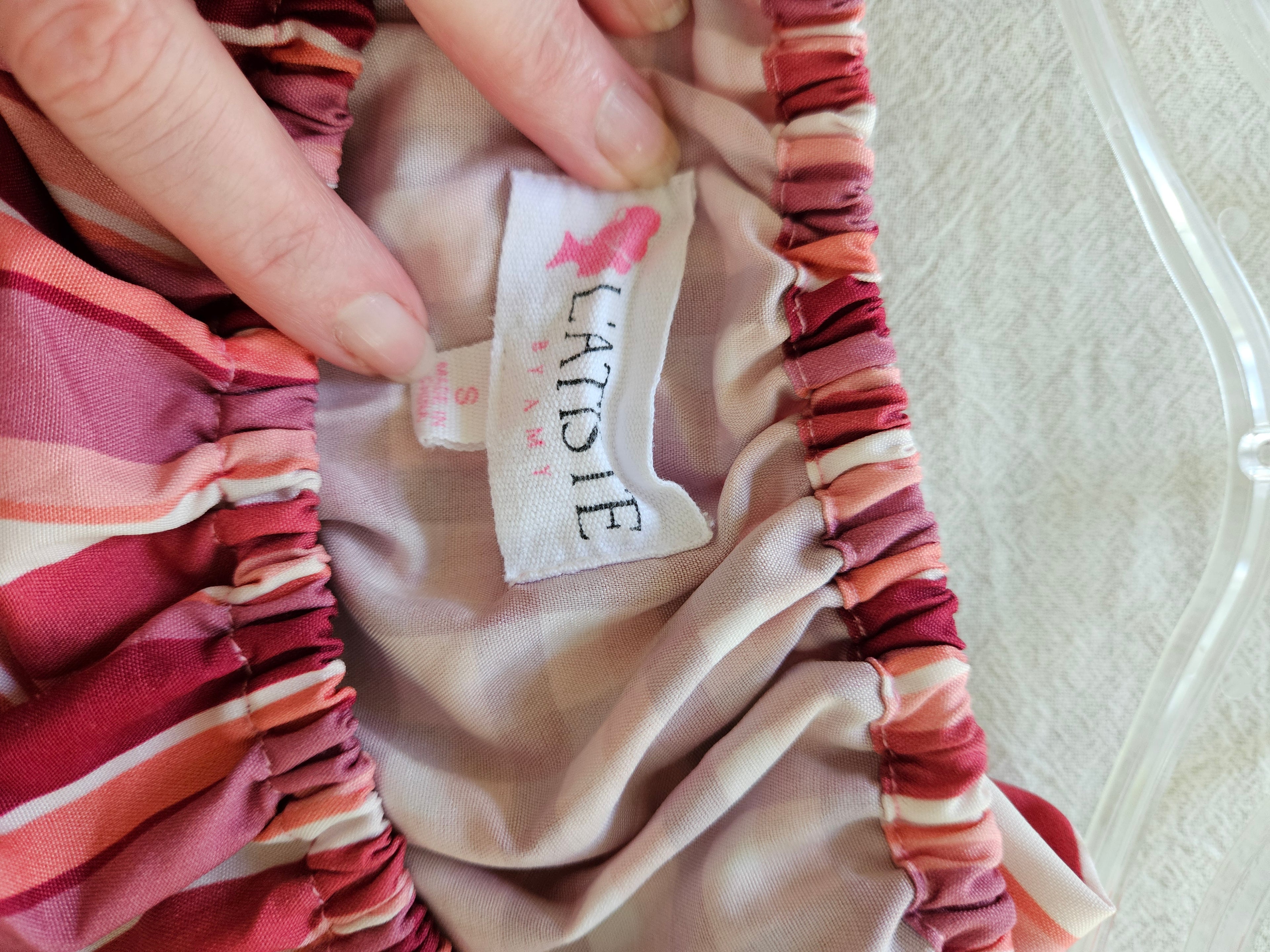 L'atiste by Amy Dusty Pink Plaid & Striped Off-Shoulder Maxi Dress | Size Small