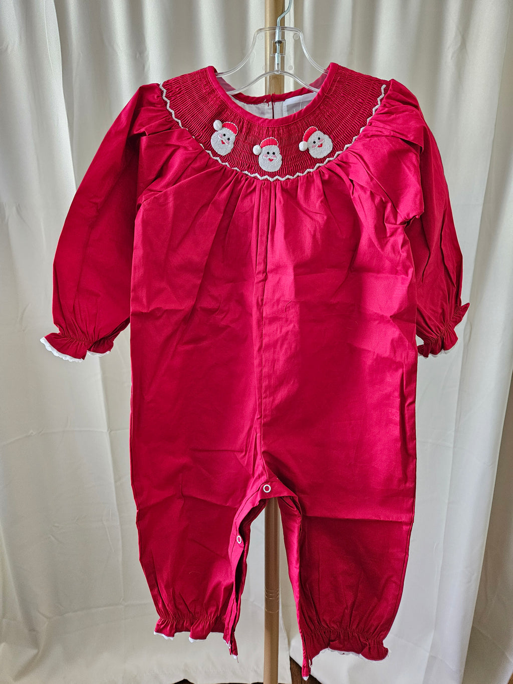 Lil Cactus Red Bubble with Smocked Jolly Old St. Nick