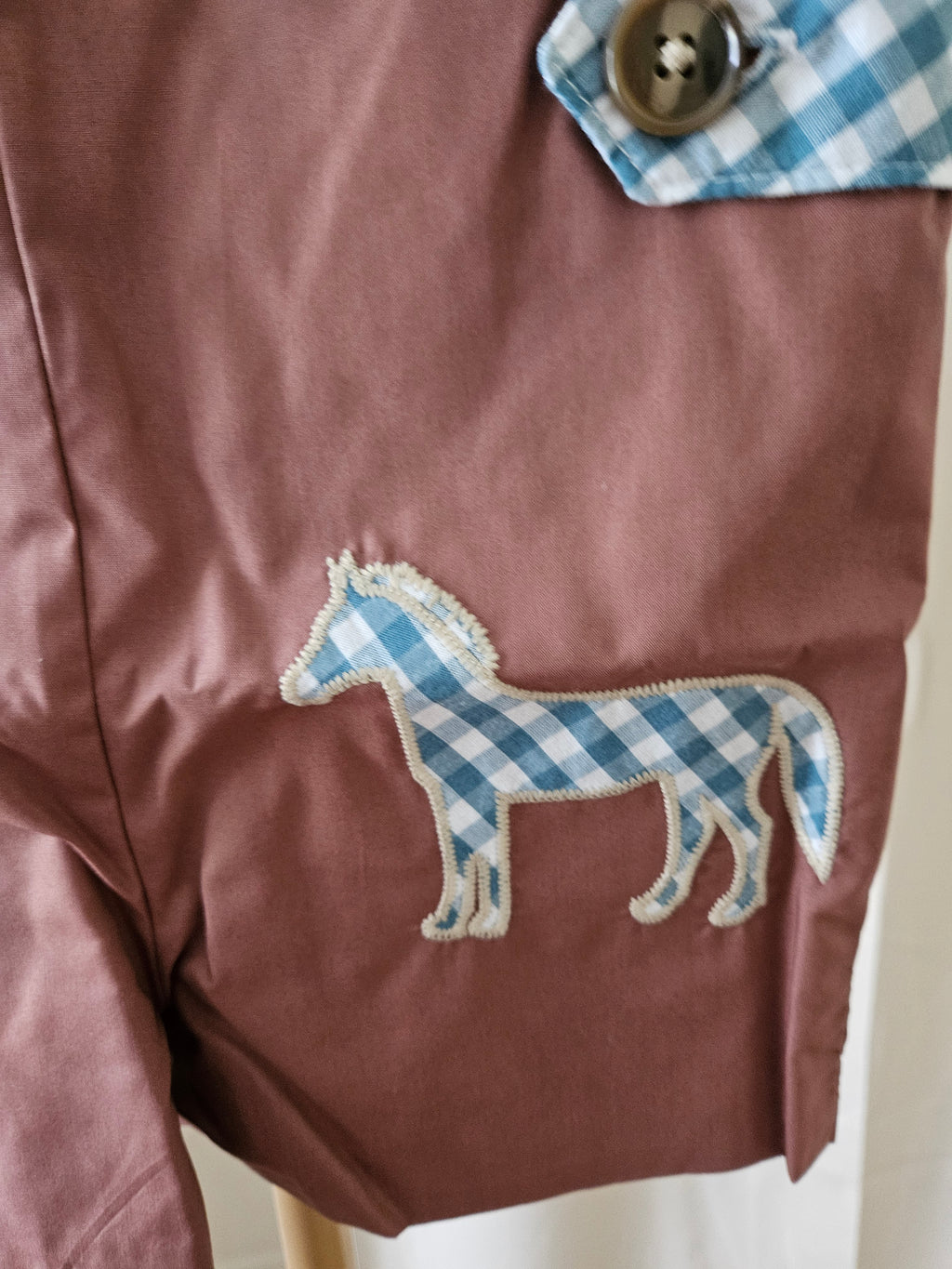 The Beaufort Bonnet Company Cowboy Horse Appliqué Plaid Jon Jon |