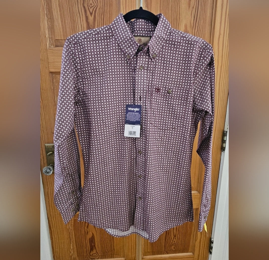 NWT Wrangler Western Wear Classic Fit Longsleeve Button Down Shirt Size XL