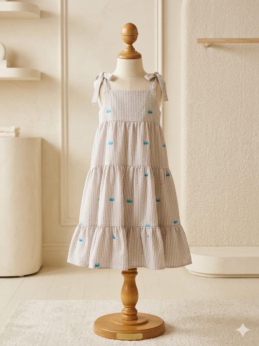 Kelly’s Kids Seersucker Crab Sundress 🦀