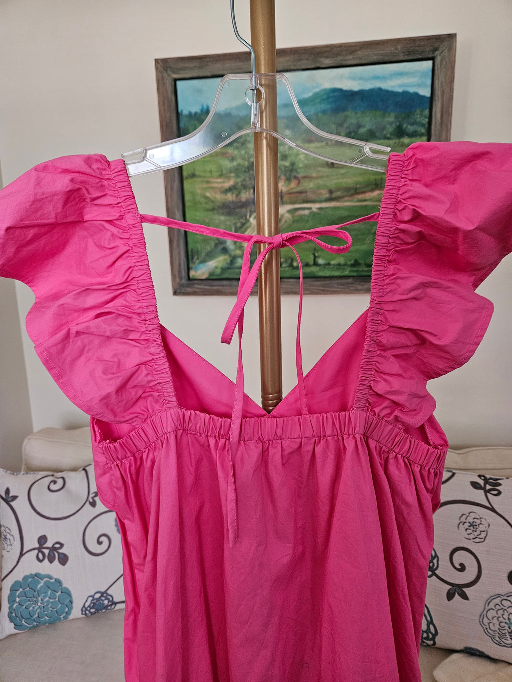 Day & Moon Pink Flutter Sleeve Mini Dress Sz M