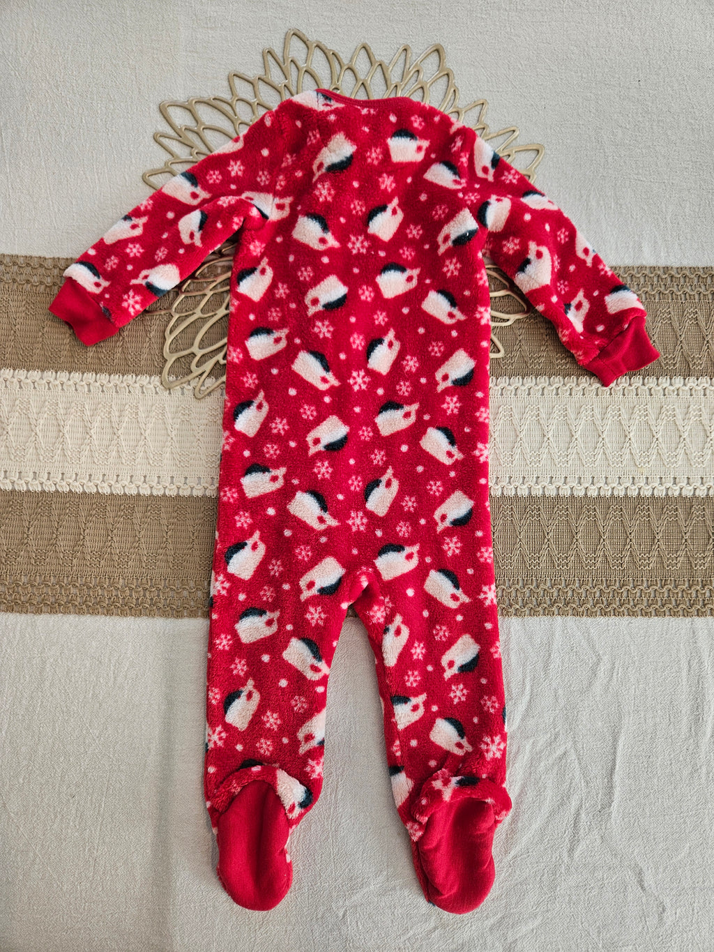 Vineyard Vines Baby Santa Whale Footed Fleece Sleeper Sz 3-6M