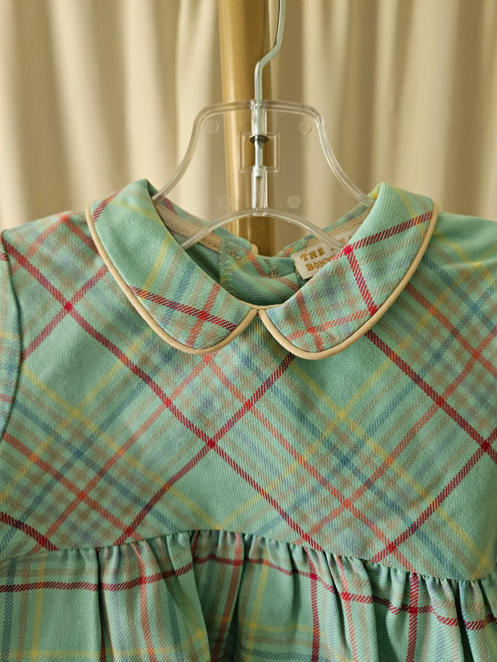 The Beaufort Bonnet Company Green Plaid Bubble with Peter Pan Collar