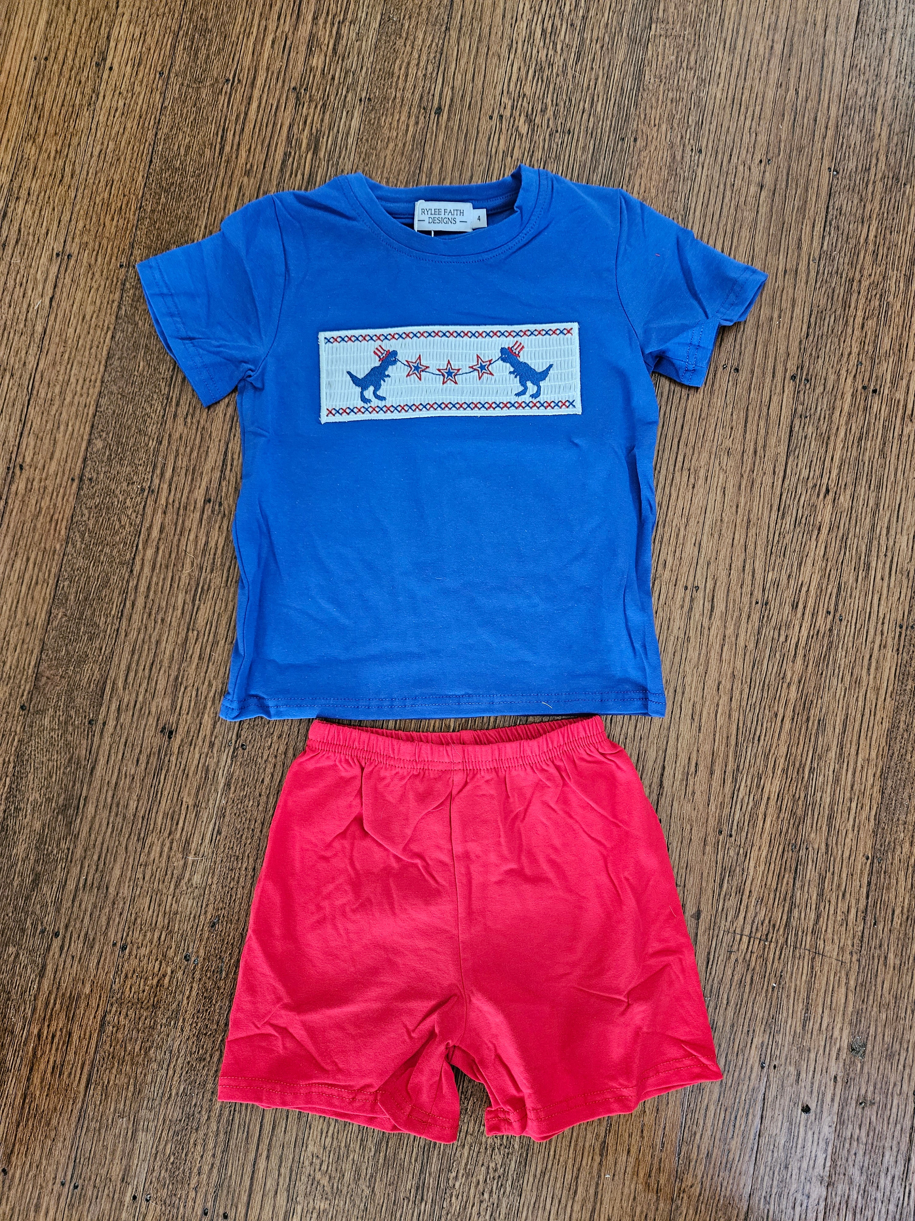 New Rylee Faith Designs Patriotic Dino Outfit 🇺🇸