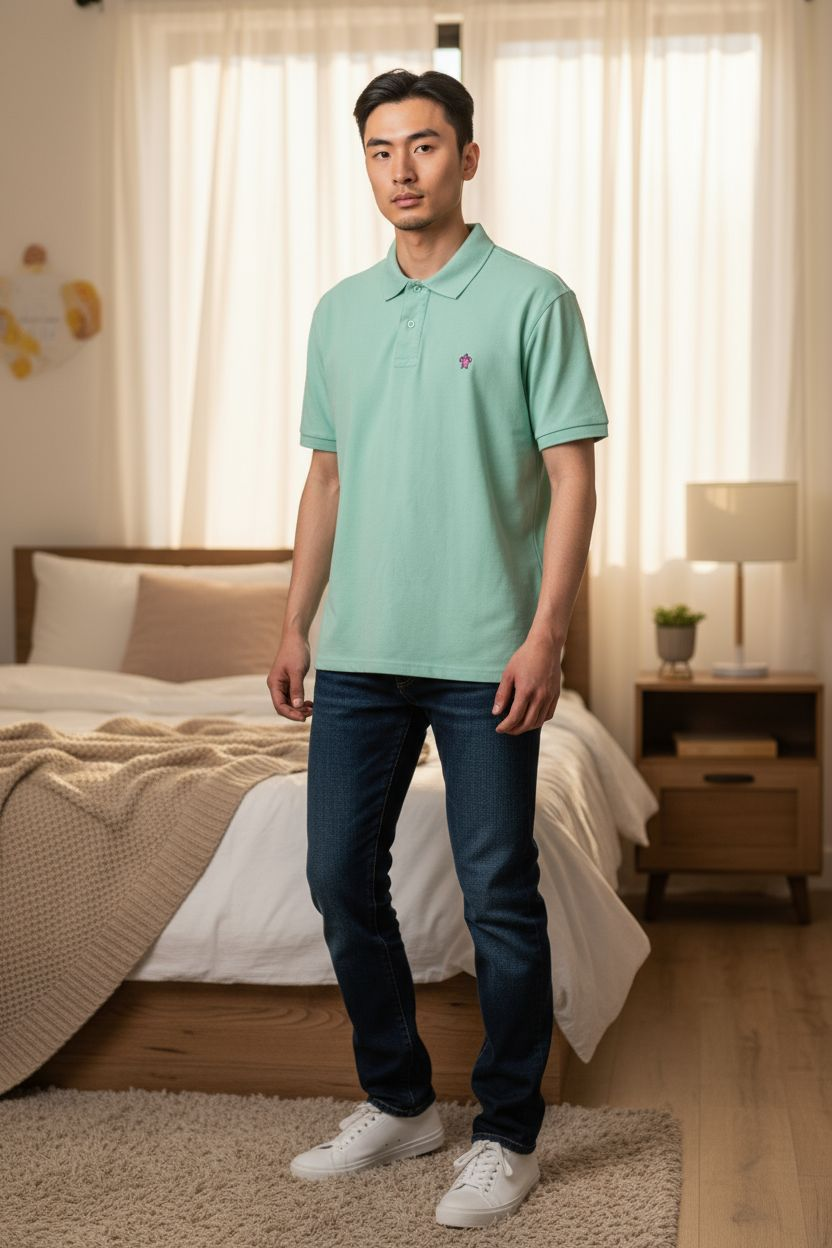 Simply Southern Light Green Polo Shirt Sz Lg