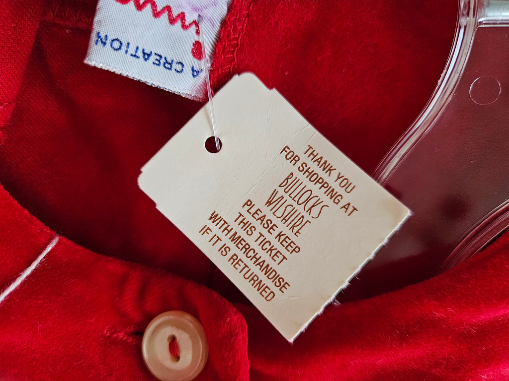 Imp Originals Red Velvet Heirloom Jon Jon Vintage Collector's Piece Size 12M (Large)
