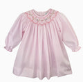 Petit Amu Pink Floral Smocked Bishop Dress