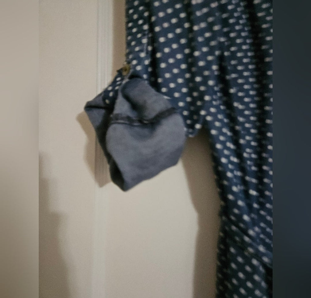 Denim and White Polk a dot mini dress. Size XSmall