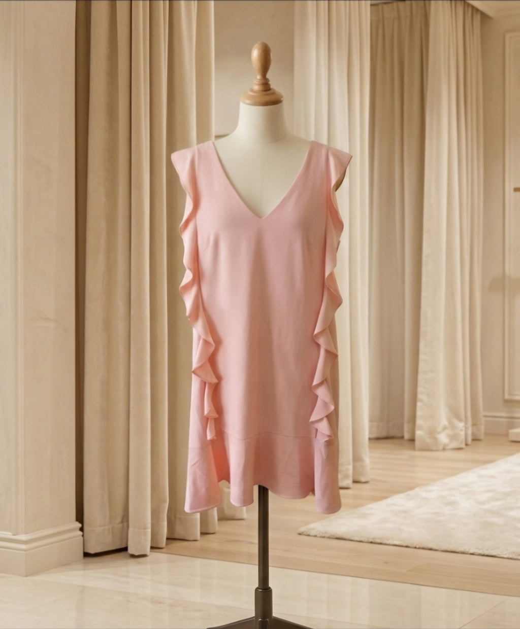 Nicole Miller Pinky Peach Ruffle Dress - Size 4