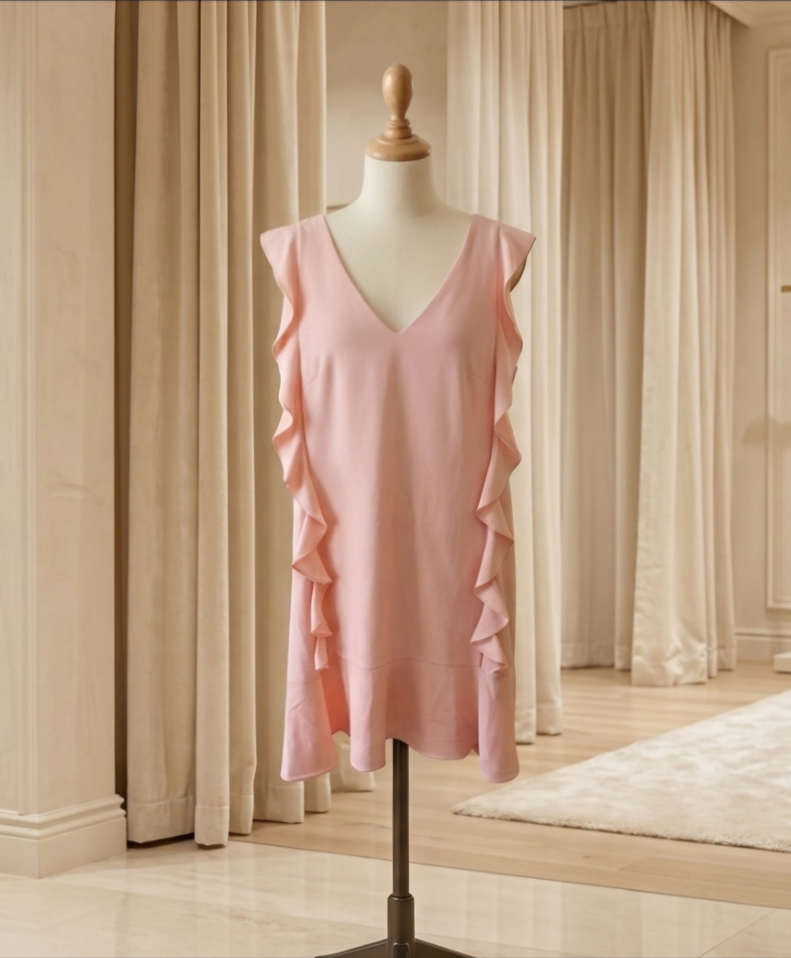 Nicole Miller Pinky Peach Ruffle Dress - Size 4