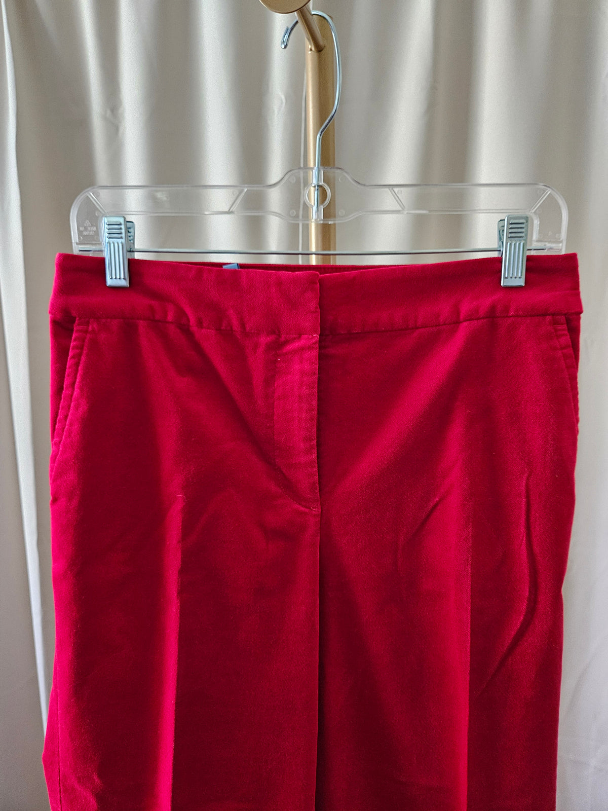 Talbots Red Velvet Flat Front Pants | Size 4P