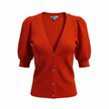 Draper James Red Orange V-Neck Cardigan Sz XS