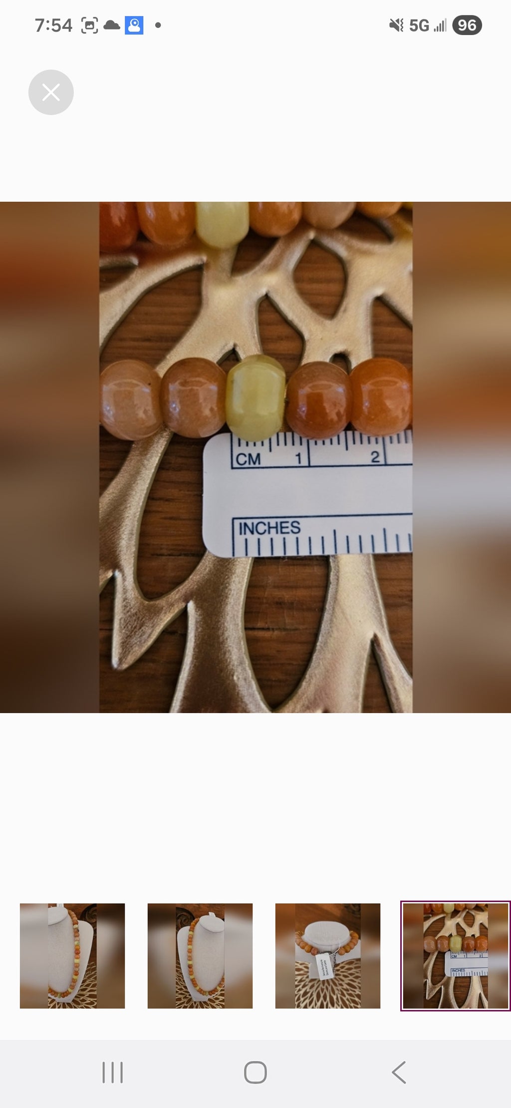 Red Aventurine And Lemon Quartz Beaded 18 In Necklace With 825 Silver Clasp