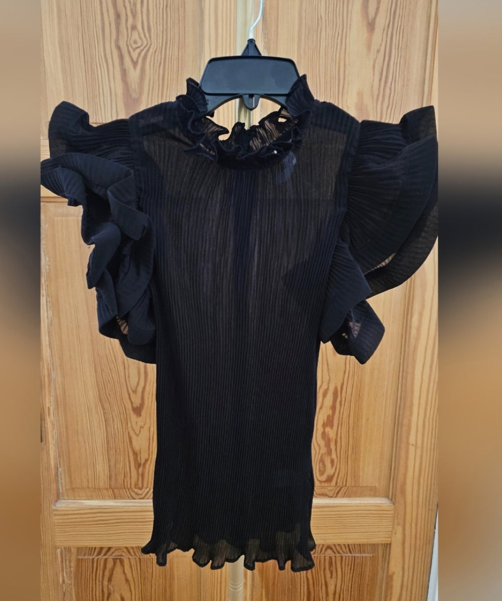 Lovesong Flounce Sleeve High Neck Shear Blouse Size Small