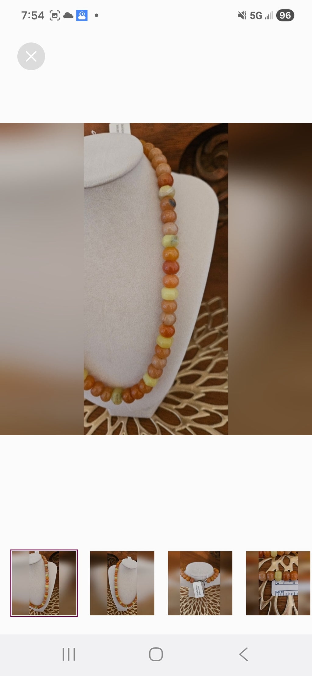 Red Aventurine And Lemon Quartz Beaded 18 In Necklace With 825 Silver Clasp