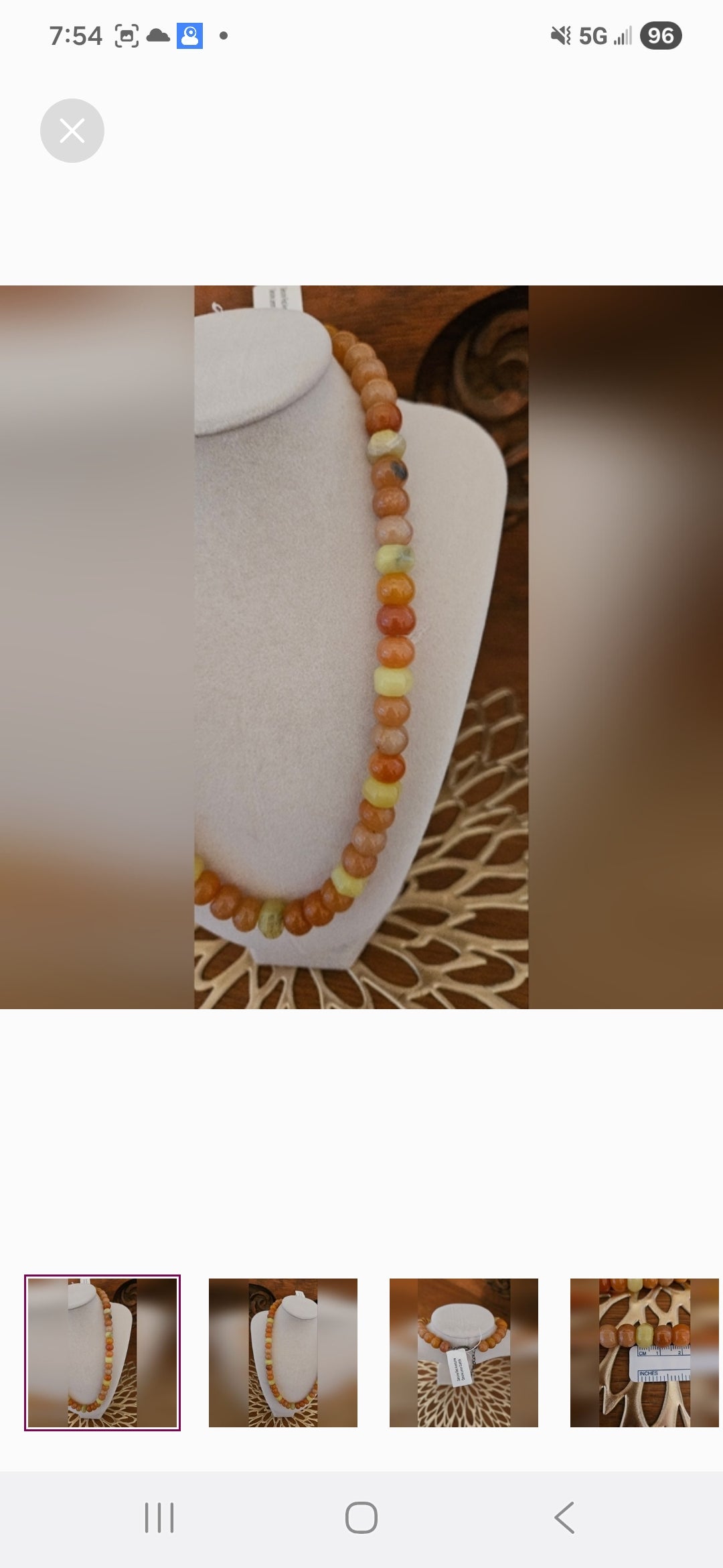 Red Aventurine And Lemon Quartz Beaded 18 In Necklace With 825 Silver Clasp