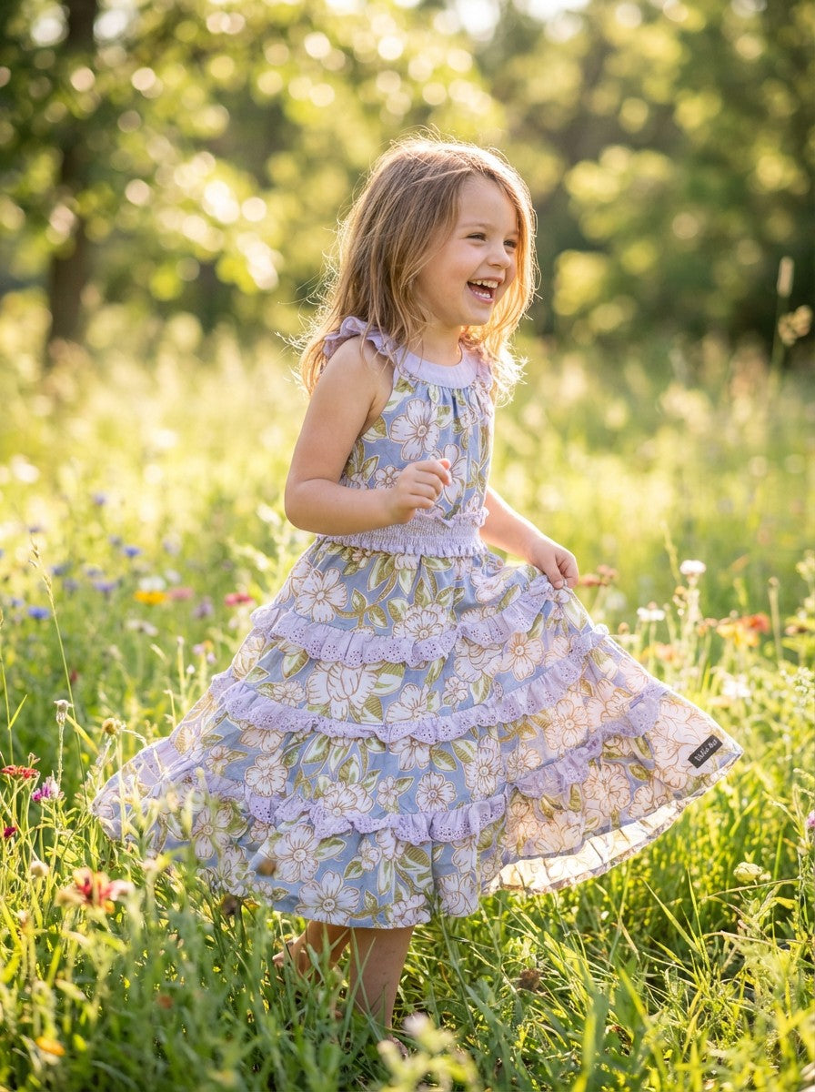Matilda Jane Lavender Floral Dress With Out Back Sz 2
