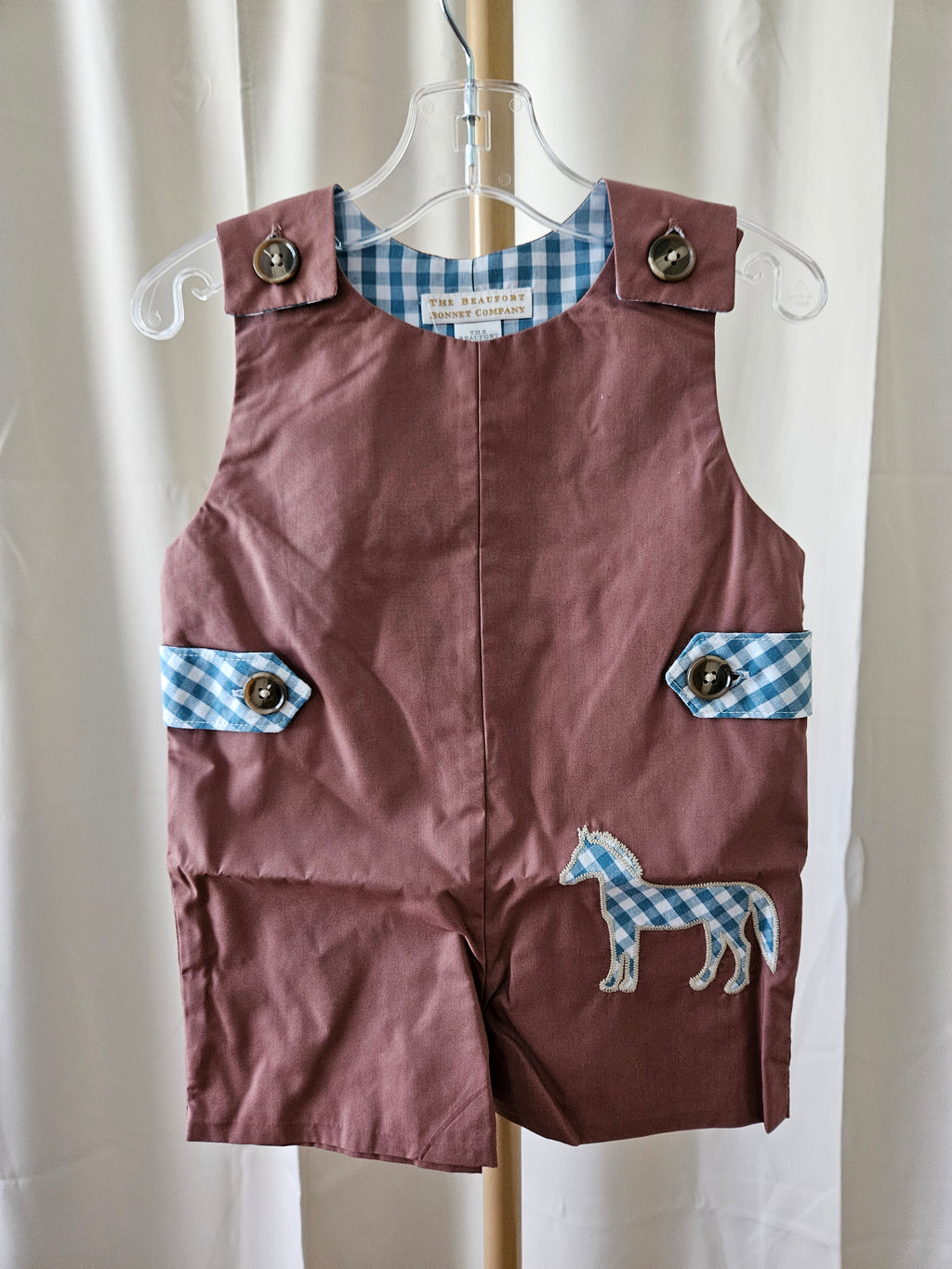 The Beaufort Bonnet Company Cowboy Horse Appliqué Plaid Jon Jon |