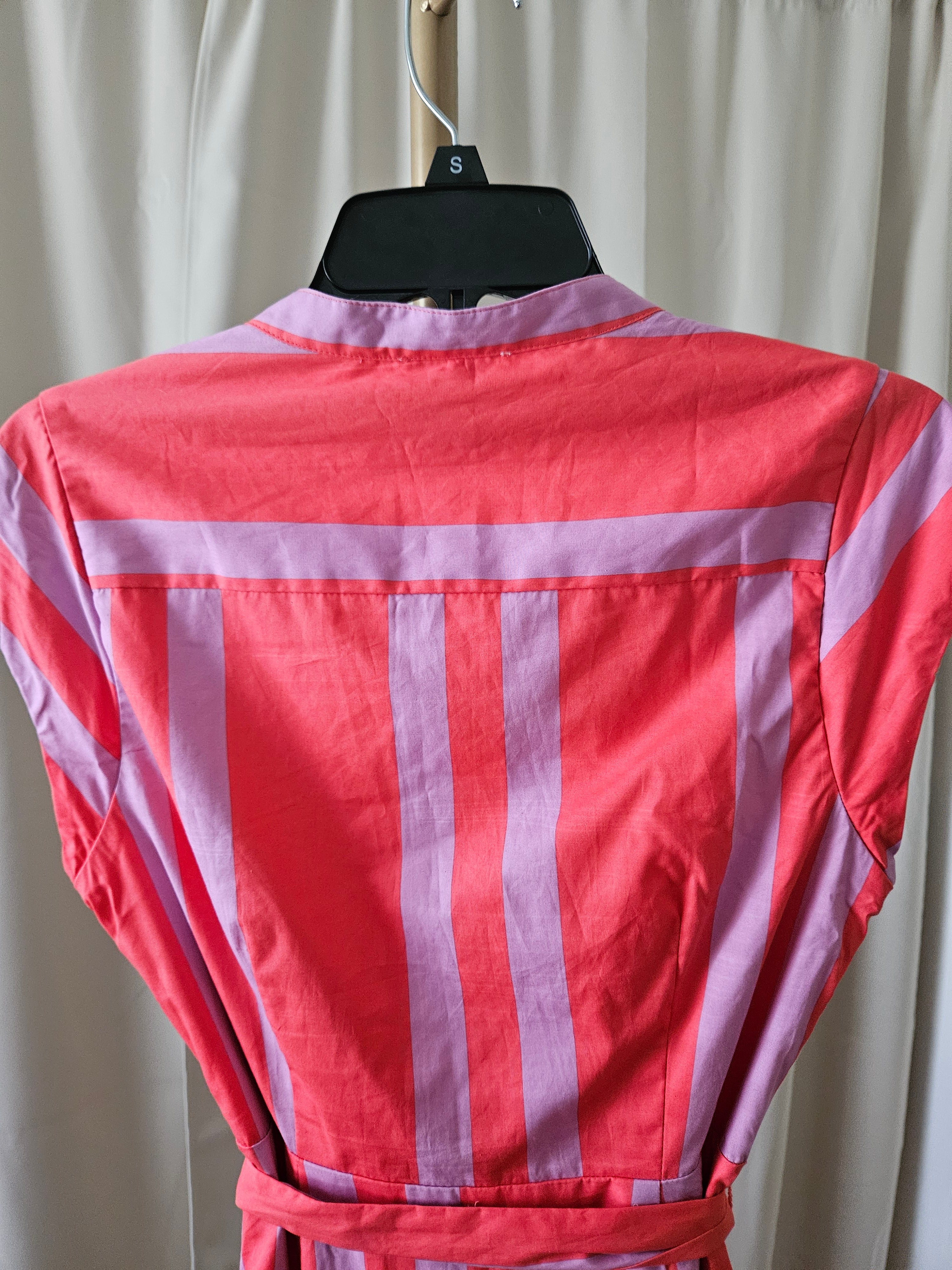 Sugarlips Pink & Purple Striped Tie Waist Dress Size Small