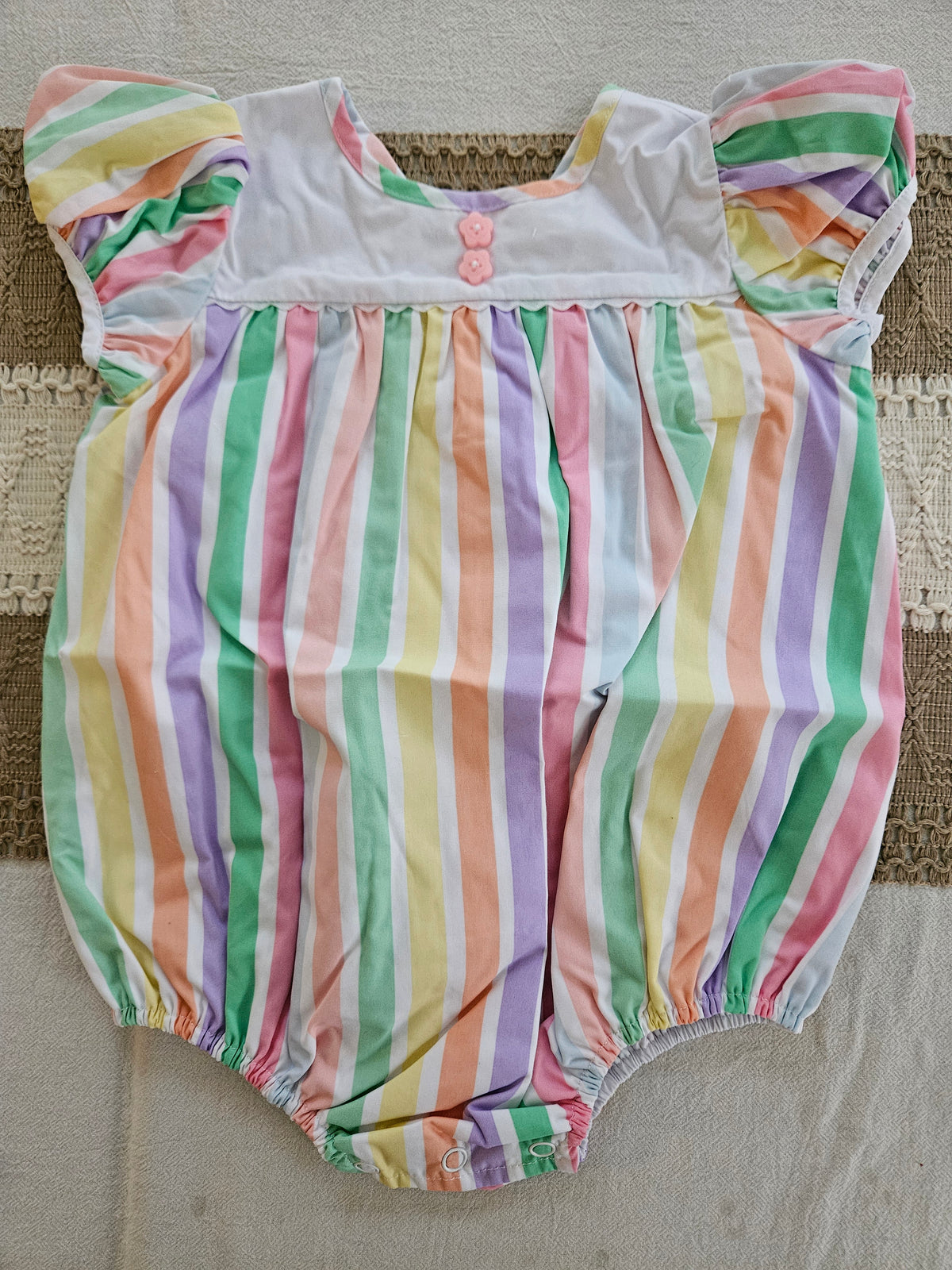 The Beaufort Bonnet Company 6-12M Pastel Striped Bubble