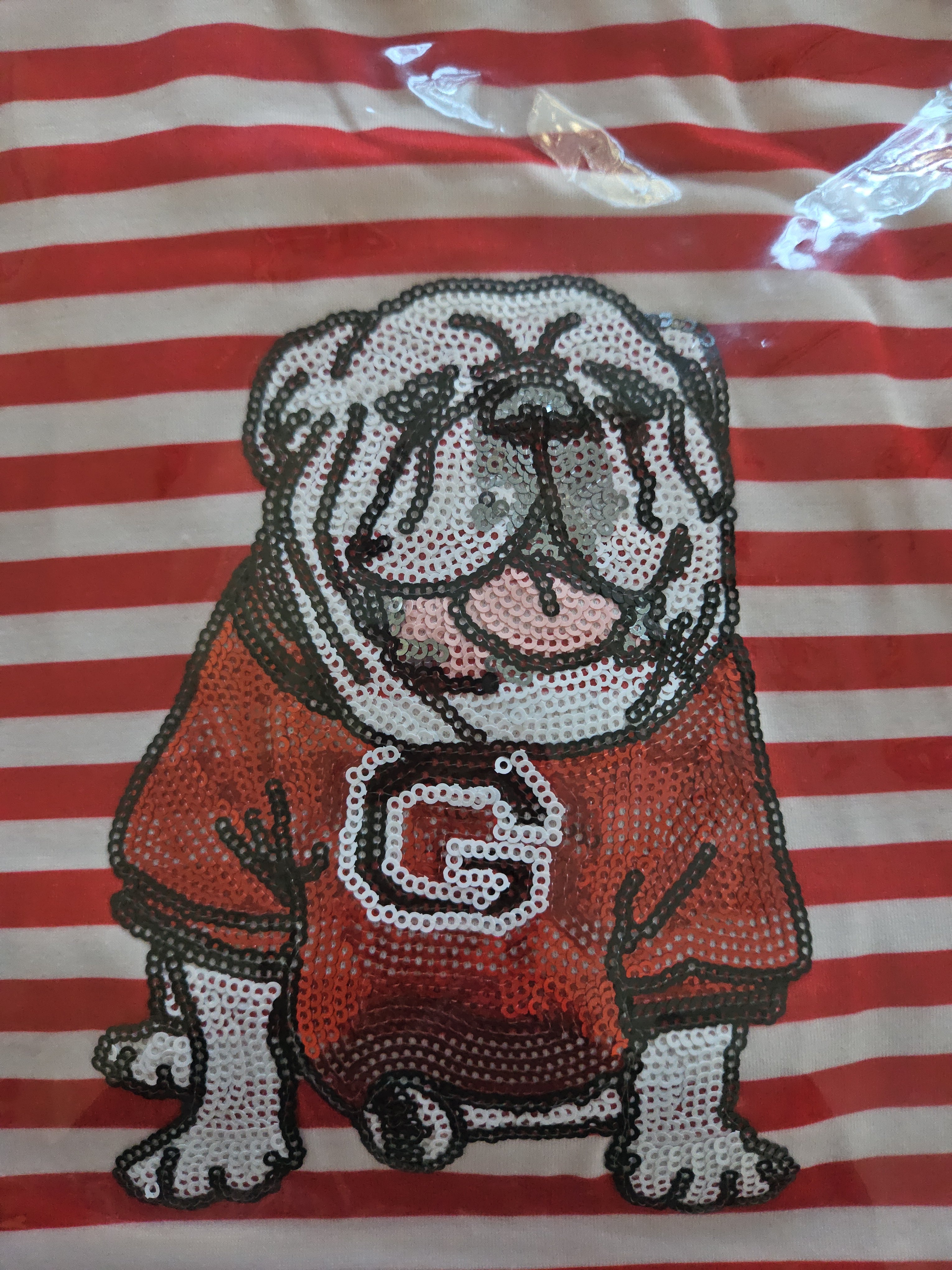 Ga Bulldog Sequin Striped Shorts Outfit Sz 3