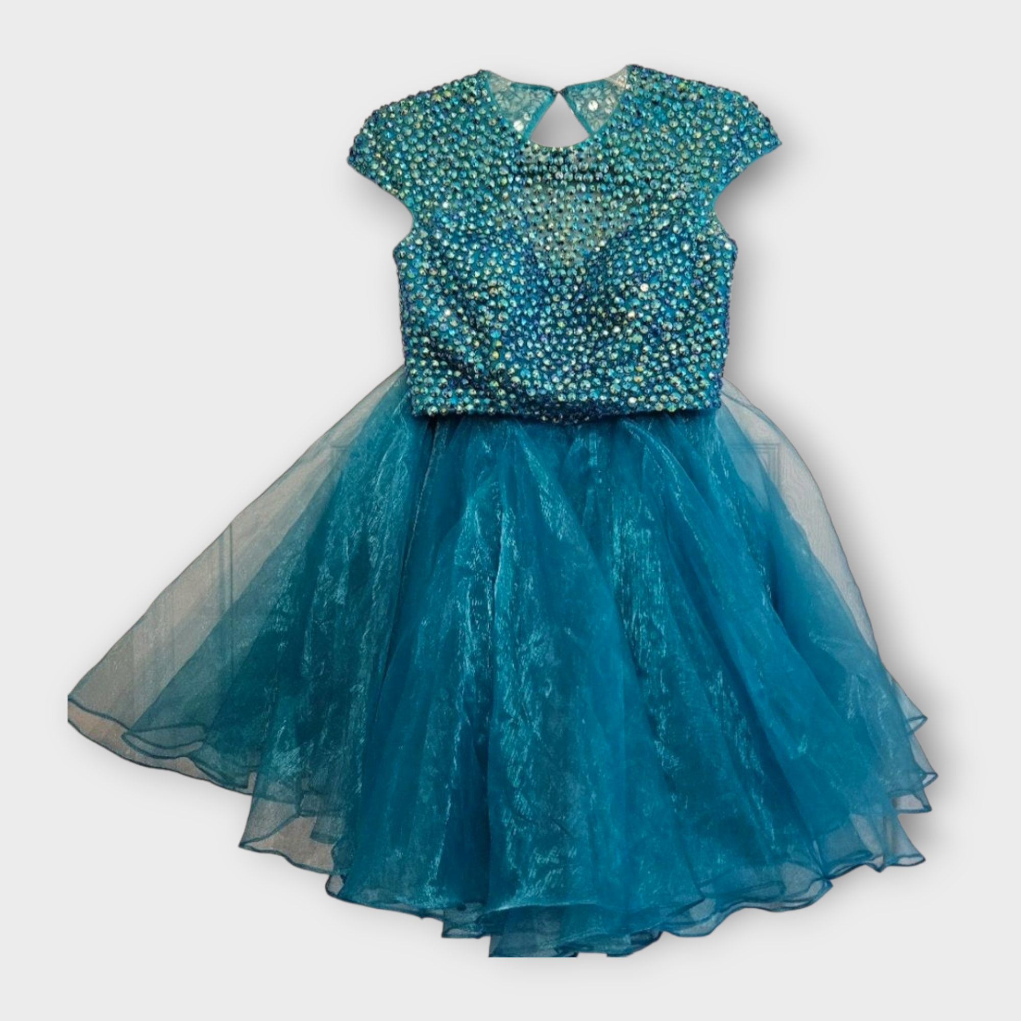 Sherri Hill Turquoise Beaded Two-Piece Dress Size 2