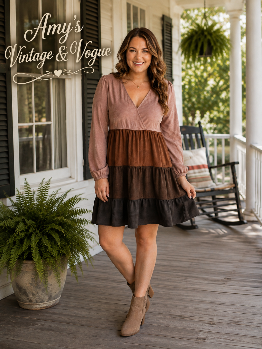 Color Blocked Faux Suede Mini Dress | Flying Tomato | L, XL, 2X