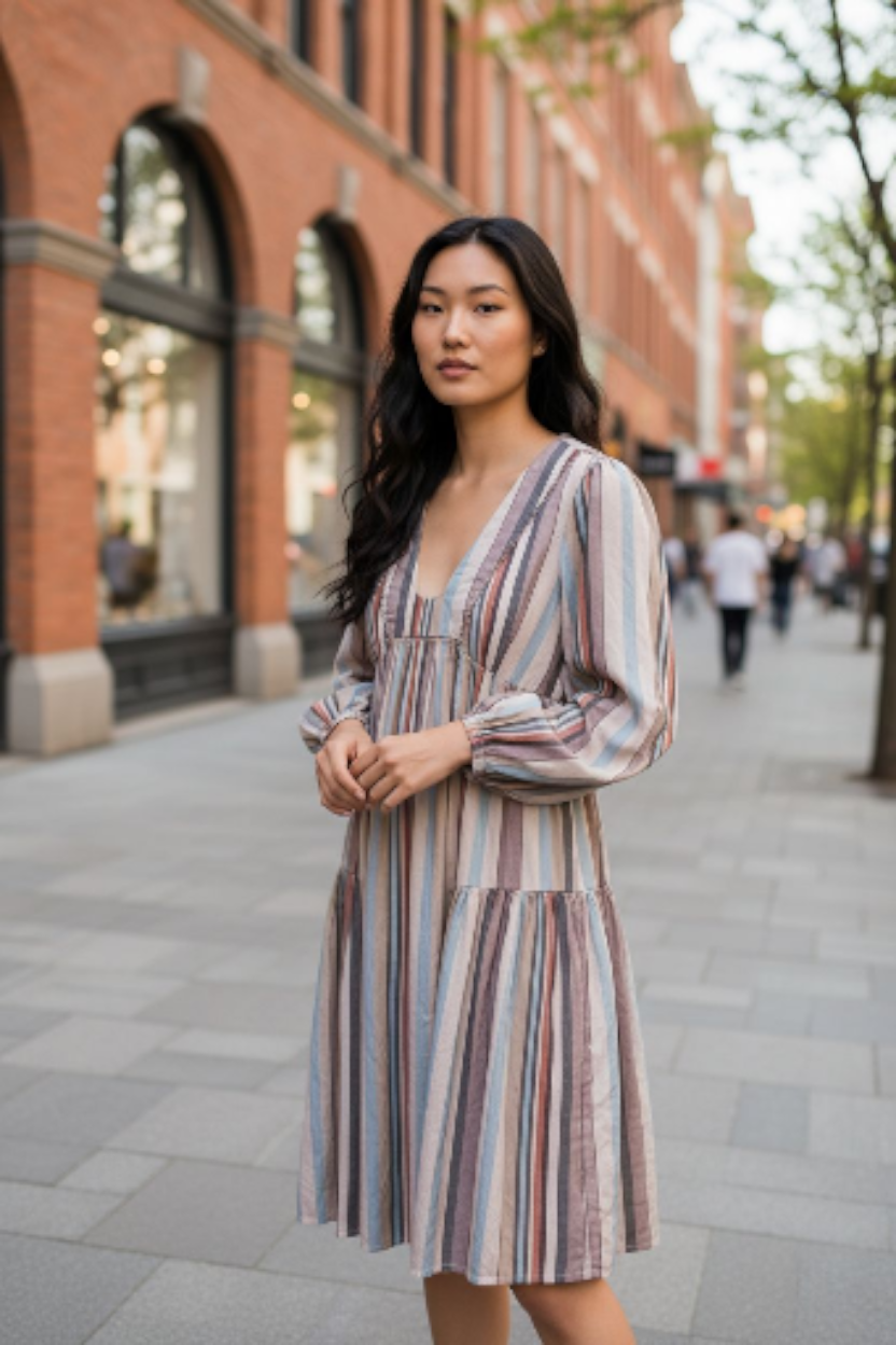 Knox Rose Multicolor Striped Dress Sz XS