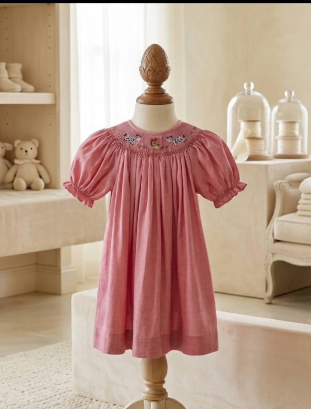 Amanda Remembered Vintage 2004 Red & White Microcheck Smocked Dress Sz 5Y