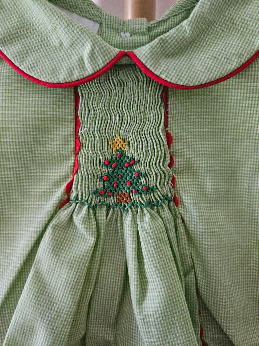 Baby Blessings Smocked Christmas Tree Outfit Red Bloomer Set Boutique