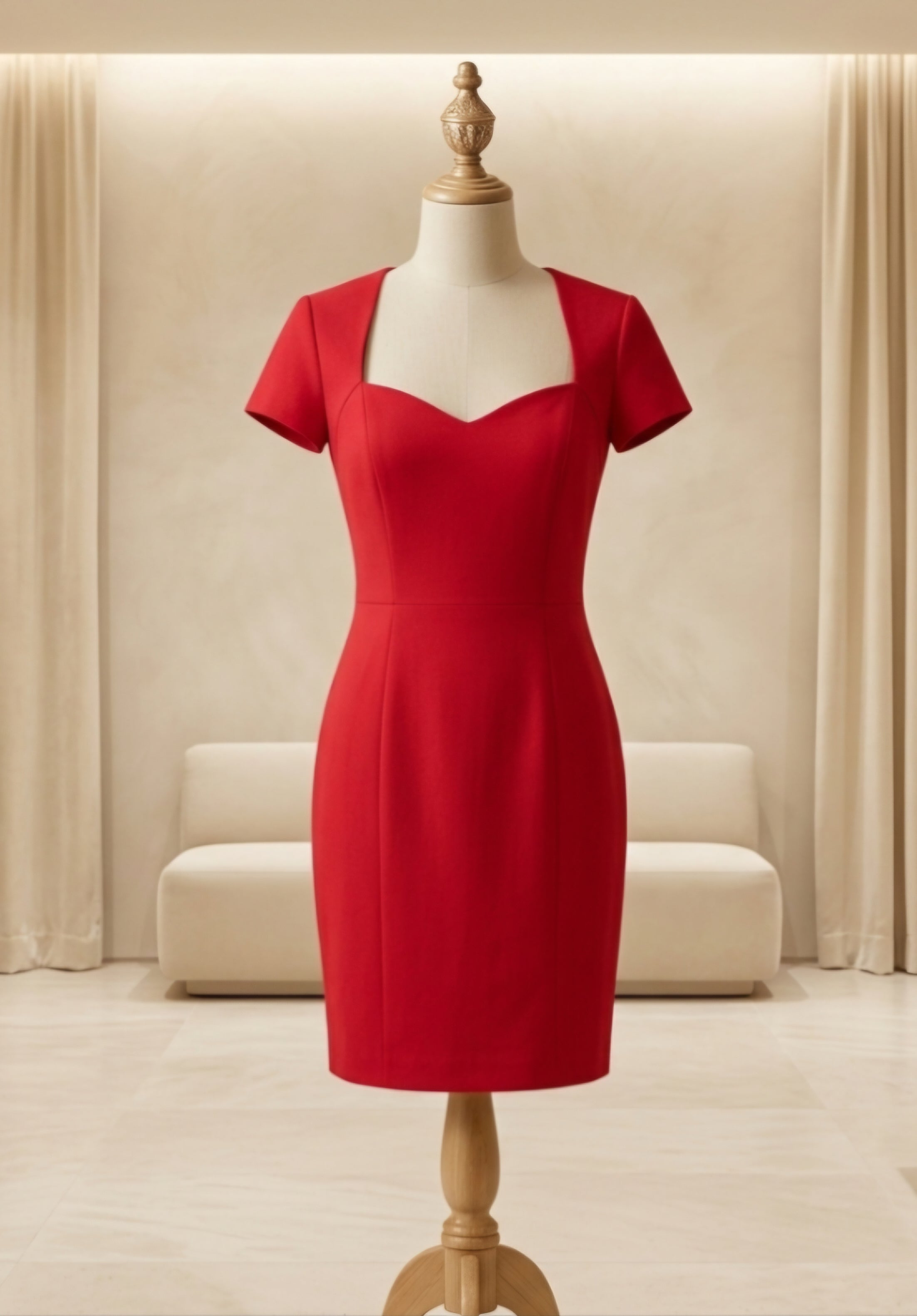 Banana Republic Red Tailored Fitted Dress Size 0