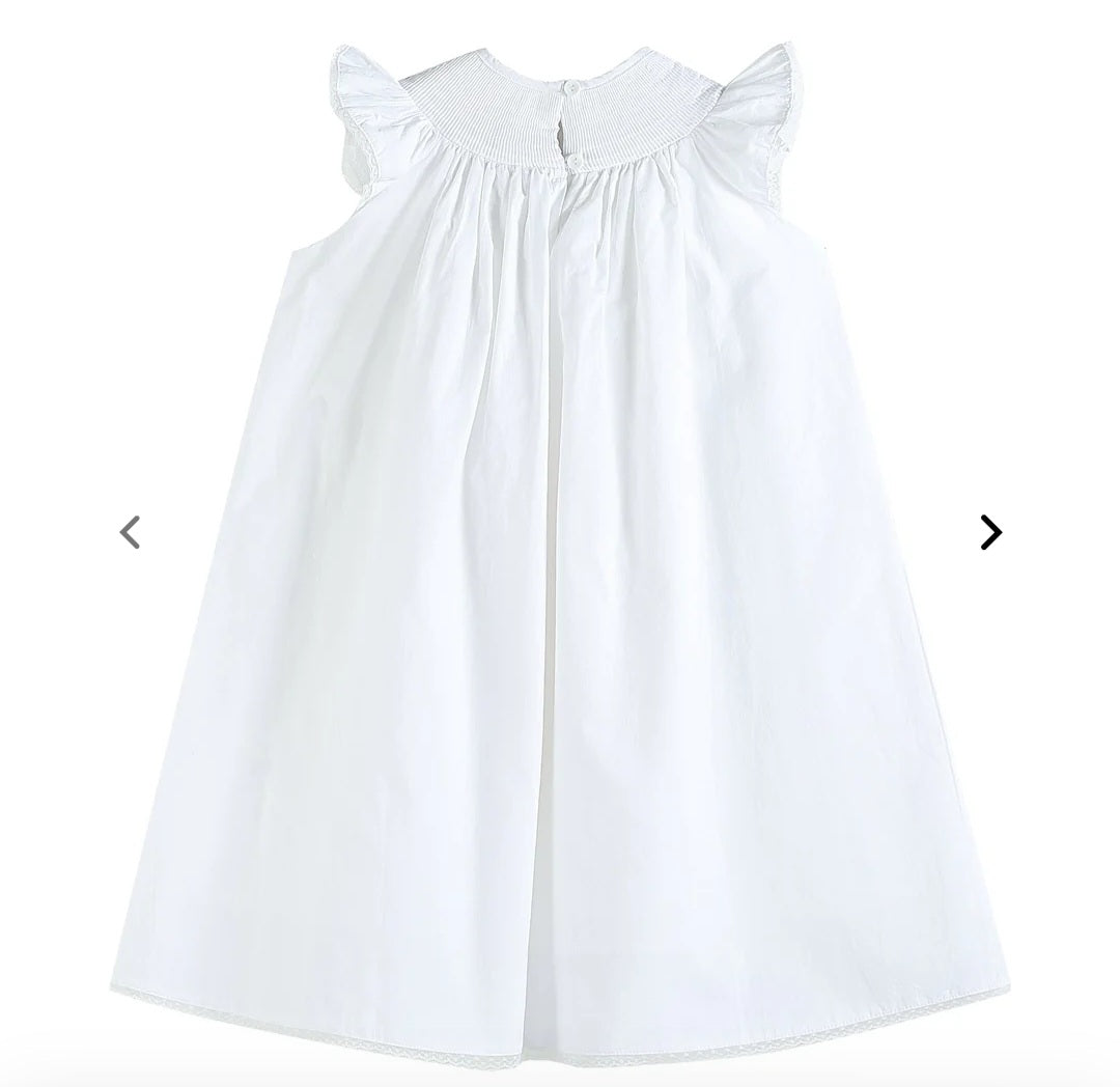 Lil Cactus White & Pink Bishop Dress Sz 6-12M