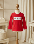 Georgia Red UGA Football Appliqué Long Sleeve Shirt | Wear Love Wash | 3Y