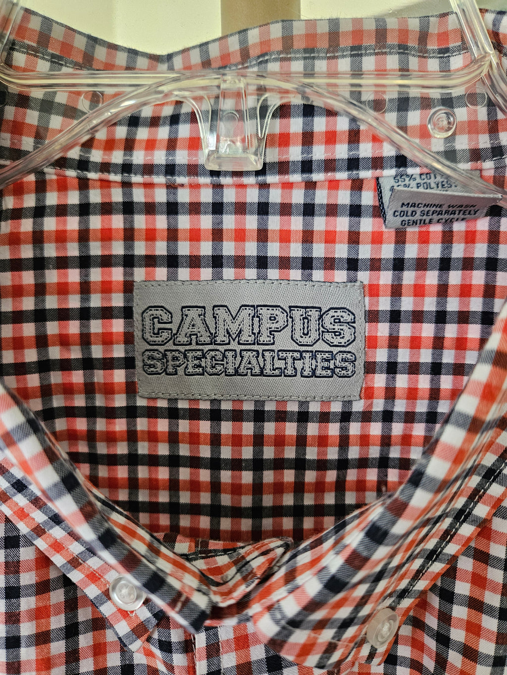 Auburn Tigers Campus Specialties Orange & Blue Plaid Shirt Sz XXL